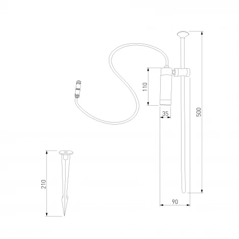 Грунтовый светодиодный светильник Elektrostandard Covert 35173/S 3000K черный