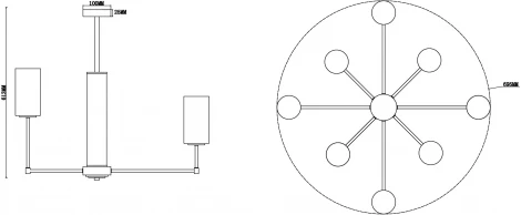 Потолочная люстра на штанге Freya Agnes FR5184PL-08BS (220V)