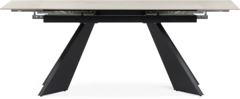 Керамический стол Ливи 140 (Ливи 140(200)х80х78 creto forever beige / черный) Woodville арт.588024