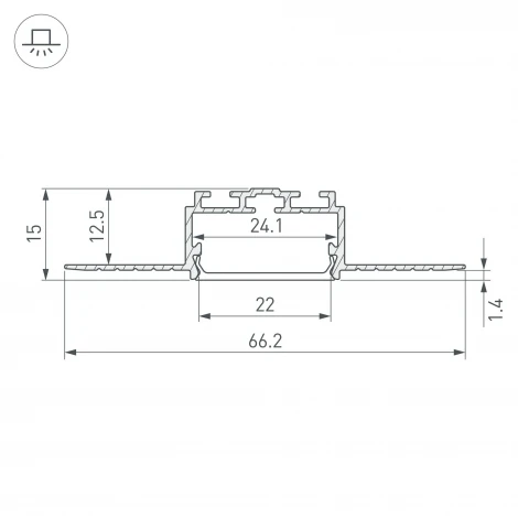 Профиль PLS-LOCK-H15-F-HIDE-2000 (Arlight, Алюминий) 058956