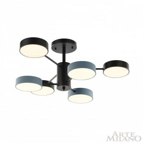Потолочная люстра на штанге Arte Milano Ferrara 250906/6B Bk/Gr (LED, 220V, круглые)