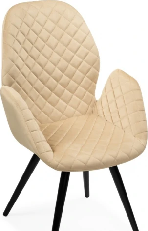 Стул на металлокаркасе Woodville Муат бежевый / черный глянец