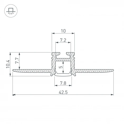 Профиль PIK-F-HIDE-2000 (Алюминий) 030563 Arlight