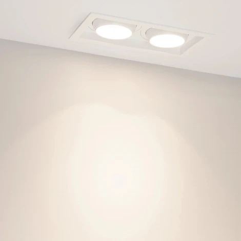 Встраиваемый светильник светодиодный MS-VORTEX-BUILT-S250x140-2x30W Day4000 (WH-WH, 17 deg, 230V) (Arlight, IP20 Металл) 057765