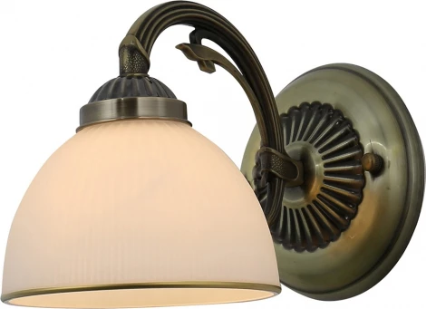 Бра Escada Ballad 2134/1A Bronze 1x40Вт E27, металл/стекло, бронза, белый матовый плафон (220V)