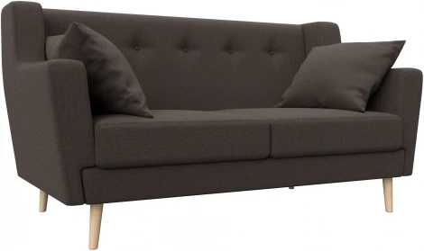 Диван кухонный прямой Брайтон 2 (Коричневый/Рогожка) Лига Диванов арт.123712