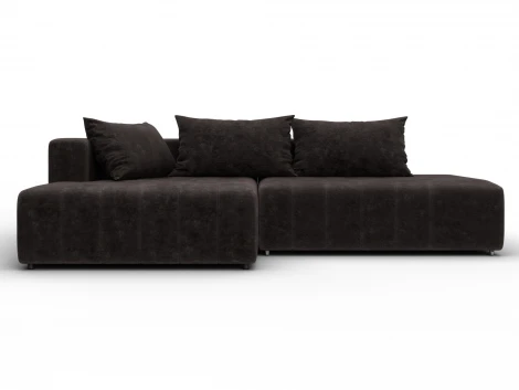 Диван угловой Лига-103 НПБ угол левый (ДСП,Брус,Фанера,Велюр/Коричневый) Лига Диванов 134827L