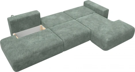 Диван угловой Лига-036 НПБ Модерн Лонг правый угол Лига Диванов (Велюр) арт.127746