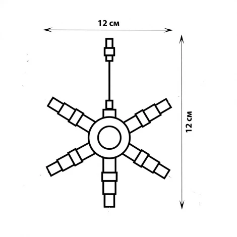 Соединитель для гирлянд серии F90RPO круговой 1 вход-5 выходов черный Uniel UTC-F90 Y6 BLACK