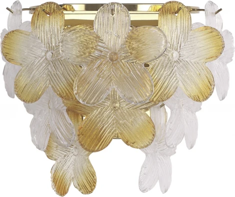 Настенный светильник ST Luce Tender SL6240.201.02 золотистый/Прозрачный, январный E14 2*60W (220V, цветы)