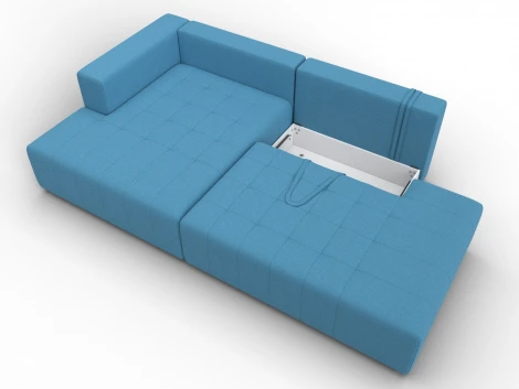 Диван угловой Лига-103 НПБ угол левый (ДСП,Брус,Фанера,Рогожка/Голубой) Лига Диванов 134812L