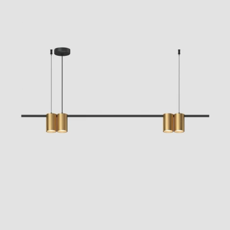 Подвесной светильник Denkirs Orbit DK4061-BK+SG 4xGU10 LED до 15 Вт, черный + сатинированное золото (220V, на тросе)