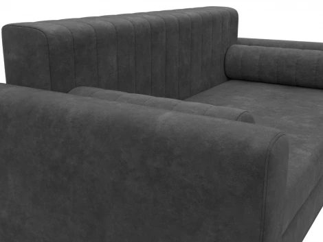 Диван прямой Лига-070 (ЛДСП,Брус,Фанера/Дерево/Велюр/Темно-серый) Лига Диванов 129759