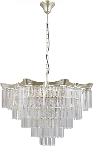 Подвесная люстра ILLUMICO IL3575-8+4PSQ-24 GD LYRA (220V, хрусталь, на цепи)