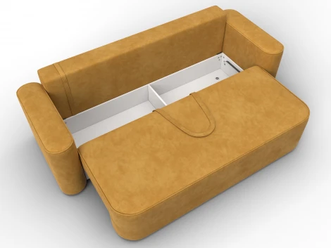 Диван прямой Лига-118 НПБ (ДСП,ЛДСП,Брус,Фанера,Велюр/Желтый) Лига Диванов 137067