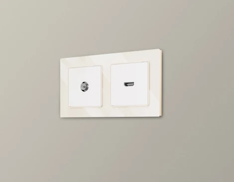 Рамка Ambrella Volt ALFA Platos (Бежевый Стекло органическое) 2-ая AF330302