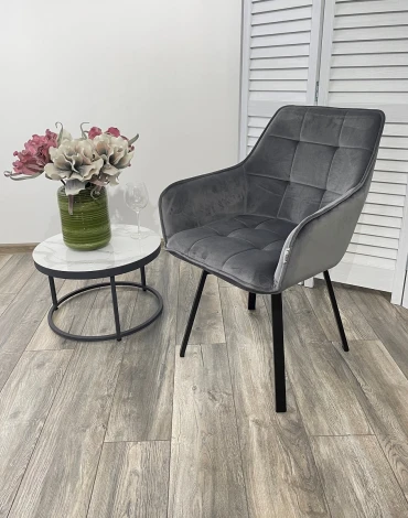 Стул M-City MAVERICK BLUVEL-14 GREY/ черный каркас, поворот.360 град.