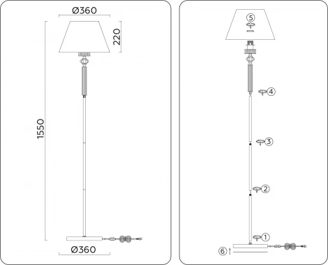 Торшер Ambrella HIGH LIGHT LH71008 (220V)