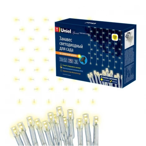 Грунтовый светильник на солнечной батарее Uniel USL-S-131/PT1515 WARM WHITE CURTAIN (LED, IP44)