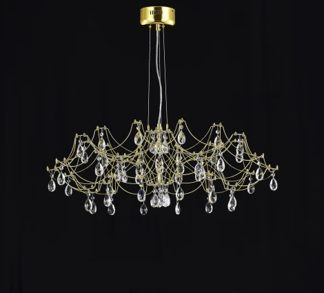 Подвесная люстра светодиодная с пультом и хрустальными подвесками Asfour MyFar Ersilia MR2662-60P-50AD