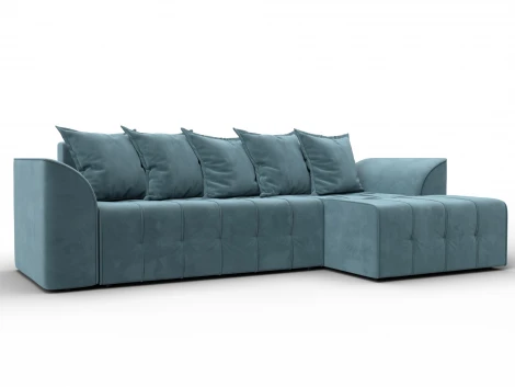 Диван угловой Лига-113 угол правый (ДСП,Велюр/Бирюзовый) Лига Диванов 136722