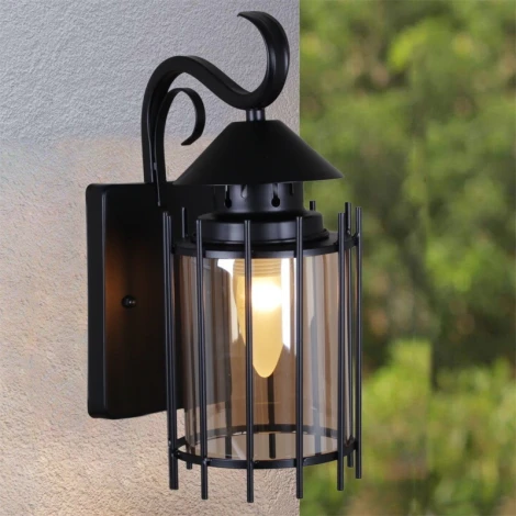 Настенный фонарь уличный Reluce 08284-9.2-001U BK (220V, фонарь, IP44)