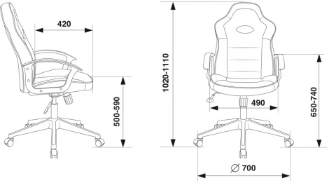 Кресло игровое Zombie VIKING-11 черный/синий текстиль/эко.кожа крестовина пластик