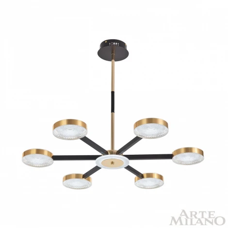 Потолочная люстра на штанге Arte Milano 272079/6 BK/GD (LED, 220V, круглые)