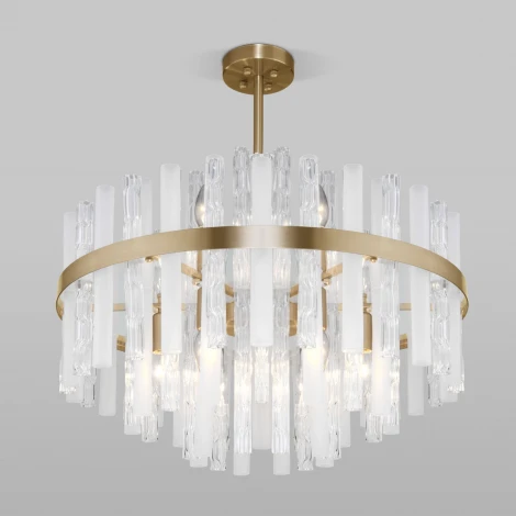 Потолочная люстра Wi-Fi на штанге Bogate's Hollis 368/9 Smart латунь (220V, управление смартфоном, голосовое управление, умный дом - Minimir Home, Алиса, Маруся, Салют)