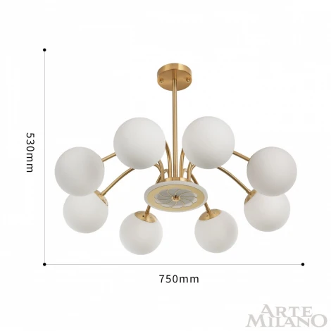 Потолочная люстра на штанге Arte Milano 271069/8 GD (220V, шарики)