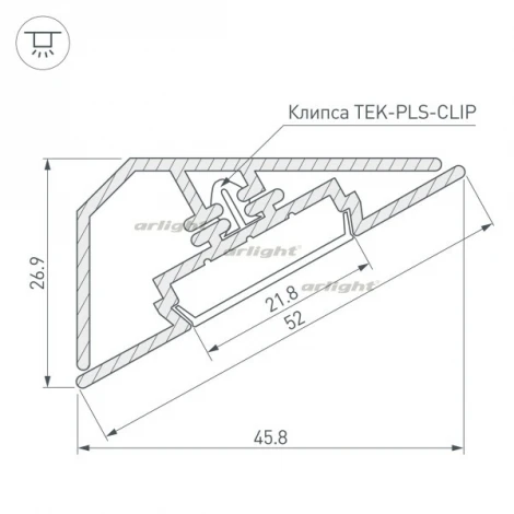 Профиль KLUS-LOCK-FM-BASE-2000 ANOD (Алюминий) 020909 Arlight