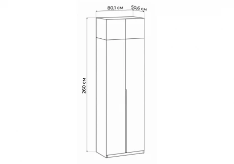 Шкаф Даиго с антресолью 80 СВ-Мебель Стеклянников Woodville 676148