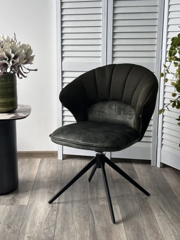 Стул ASTRA 360 град. поворот Зеленый Sonic 77 ткань / 7525-156 велюр / черный каркас, ®DISAUR (арт.621M05768)