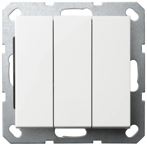 Выключатель трехклавишный (белый глянцевый) Jasmart G-Classic G3031W