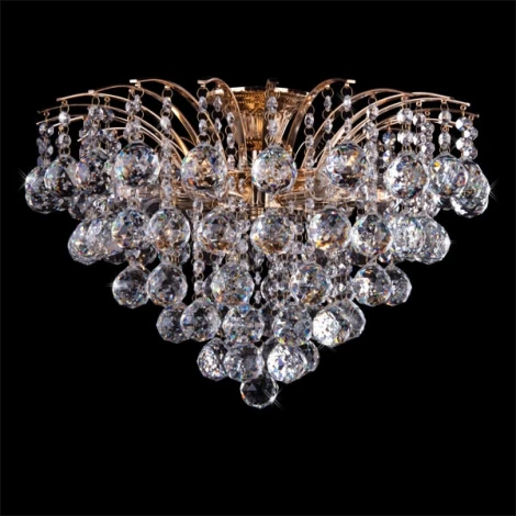 Потолочная люстра Eurosvet 3299 3299/9 белый с золотом / прозрачный хрусталь