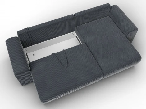 Диван угловой Лига-099 угол универсальный (ДВП,ДСП,ЛДСП,Брус,Фанера,Велюр/Серый) Лига Диванов 132588