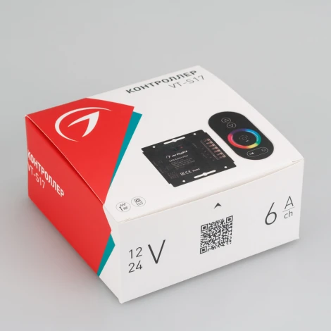 Контроллер VT-S17-4x6A (12-24V, ПДУ Овал, RF) (IP20 Металл) 023322 Arlight