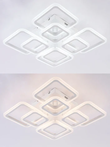 Потолочная люстра (+ночной режим) с пультом светодиодная Smart 168W с системой умного дома, белый Natali Kovaltseva Spektr LED SMART 84006 (Умный дом, Алиса)