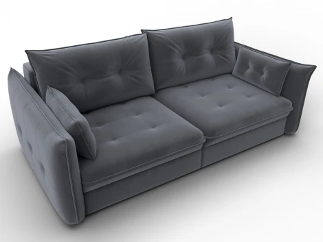 Диван прямой Лига-100 НПБ (ДСП,Фанера/Пластик/Велюр/Серый) Лига Диванов 133650