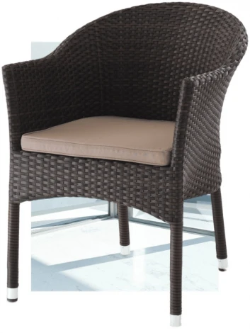 Плетеное кресло AFM-353BL Brown + подушка (Искусственный ротанг/Коричневый) Afina