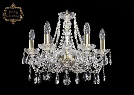 Подвесная люстра Art Classic 11.21 11.21.6.165.Gd.Sp (220V, хрусталь, на цепи, подсвечник, свеча)