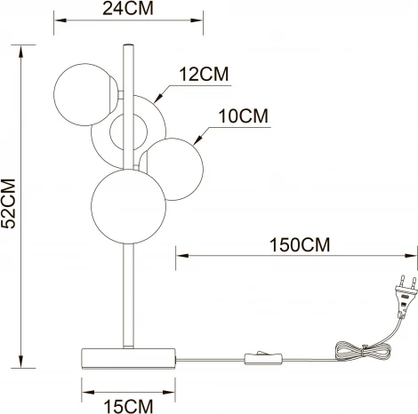 Настольная лампа Arte Lamp Gemini A2243LT-4PB (220V, выключатель, шарики)