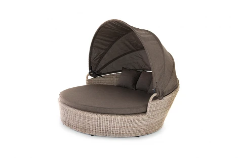 Плетеная кровать круглая, цвет бежевый 4SIS Стильяно YH-L618W beige