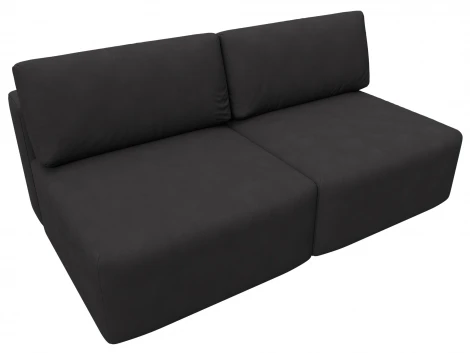 Диван прямой модульный Лига-060 НПБ (ЛДСП,Брус,Фанера/Пластик/Замша/Коричневый) Лига Диванов 129466