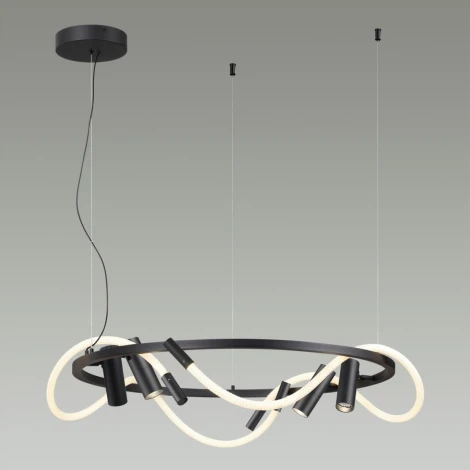 Подвесной светильник с гибким неоном Odeon Light Corda 4391/55L (LED, 220V, на тросе, кольцо)
