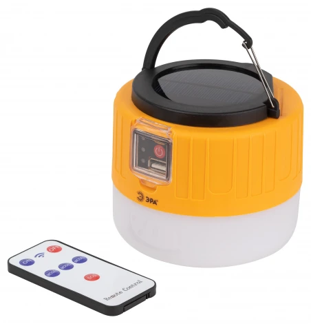 Кемпинговый фонарь светодиодный на солнечной батарее с пультом ЭРА KA-601