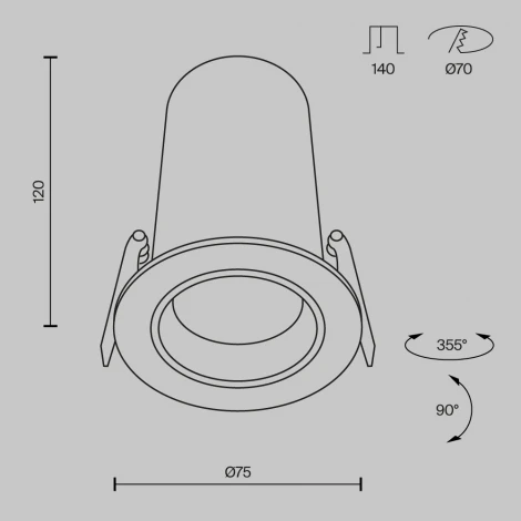 Встраиваемый светильник светодиодный Maytoni Focus Led DL125-L12-4K-W (220V, круглые)