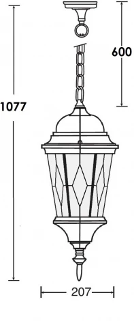 Уличный светильник подвесной Oasis Light ASTORIA 2M 91405M cover Gb ромб (220V, на цепи, IP44)