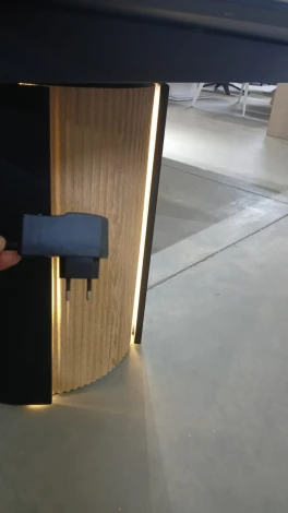 Стол БАТИСТ 115 с подсветкой цвет ПАНДОРА (PANDORA LIGHT), керамика / ДУБ АМЕРИКАНСКИЙ M-City 64611