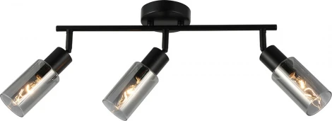 Настенно-потолочный спот на штанге Escada Sector 10172/3A Chrome 3x40Вт E14, металл/стекло, черный/дымчатый (220V)